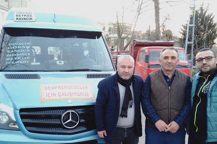Beykoz minibüsleri depremzedeler için çalıştı 1