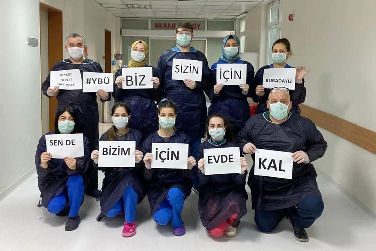 Beykoz Devlet Hastanesi Yoğun Bakım çalışanları Beykoz halkına çağrı yaptı.