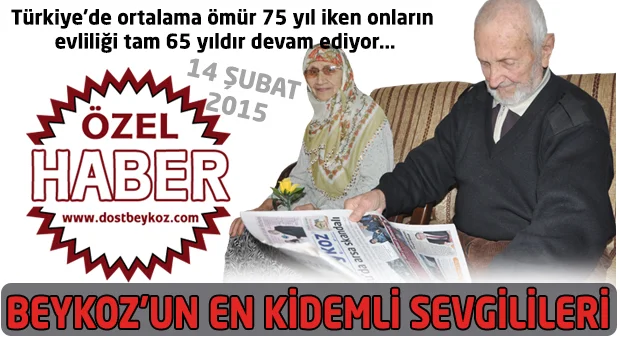 Soğuksu'da yaşayan Şükriye-Mehmet Aydınoğlu çifti, tam 65 yıldır aynı yastığa