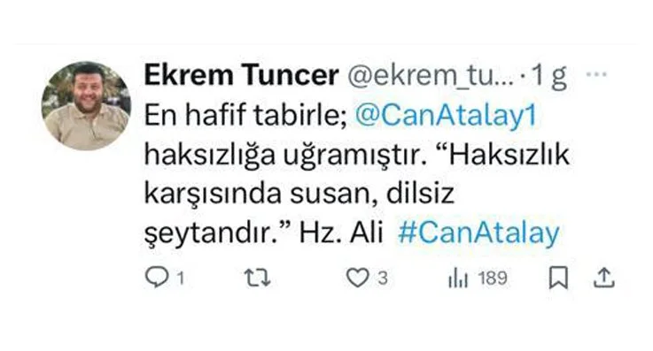İHH Beykoz Temsilcisi Tuncer, Can Atalay'a sahip çıktı 1 tip3 z9HzCvLMj