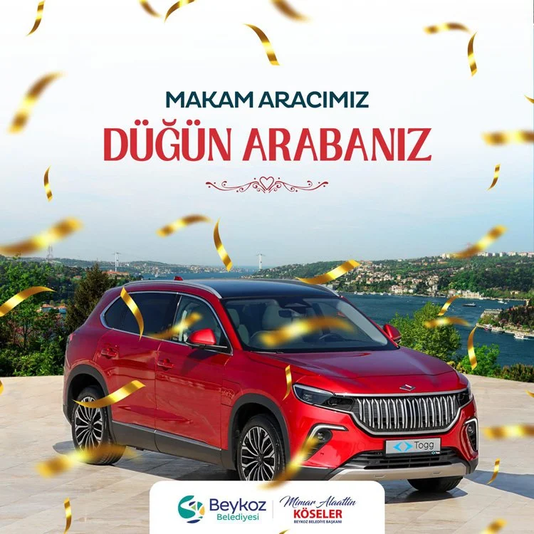 Beykoz'un TOGG'u düğün arabası oldu 2 togg4 9tm1 rivau