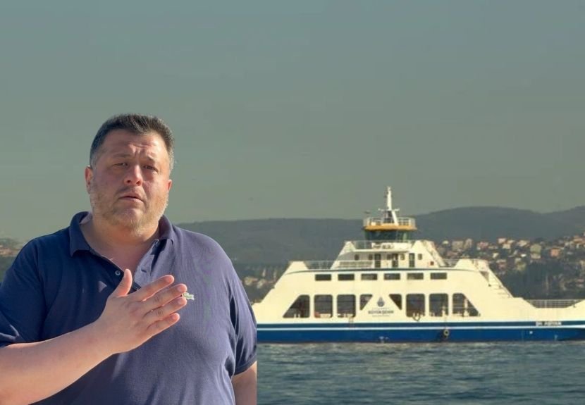 Beykozlu iş insanı Ekrem Tuncer, Çubuklu Arabalı Vapur İskelesi'nde çekip