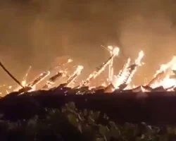 İncirköy Mahallesi'nde saat 23.00 sıralarında çıkan yangın mahalle sakinleri arasında