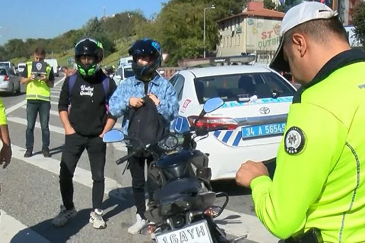 Beykoz'da emniyet birimlerince yapılan drone destekli trafik uygulamasına takılan İsmail