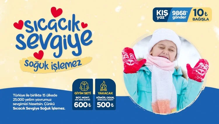 Yetim Vakfı kış aylarının yaklaşmasıyla birlikte 15 ülkede 25 bin