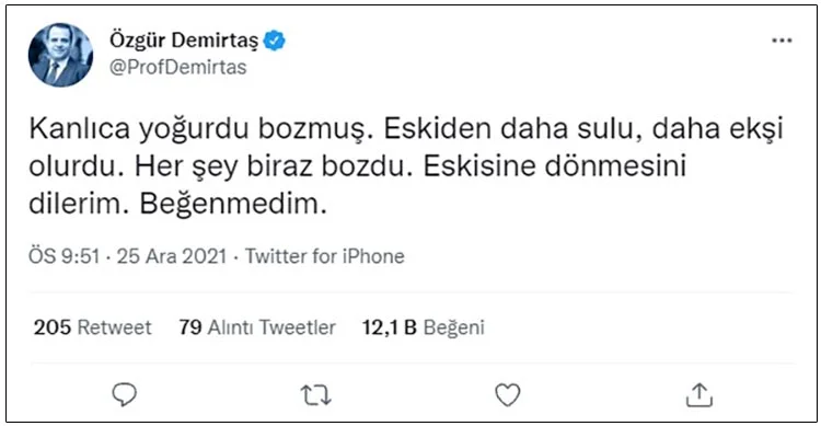 Ünlü Akademisyen ve Ekonomist Özgür Demirtaş attığı bir tweet ile