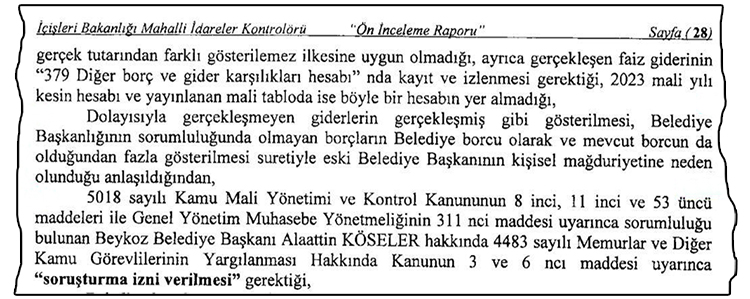 Murat Aydın Beykoz’a ne kadar borç bıraktı? 1 evrak rapor 1