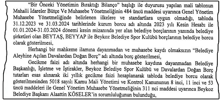 Murat Aydın Beykoz’a ne kadar borç bıraktı? 2 evrak rapor 2
