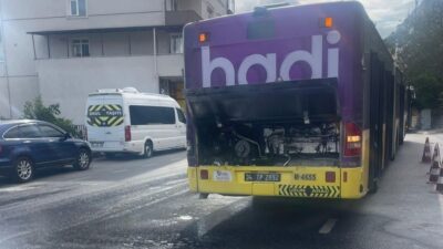 Beykoz Çavuşbaşı’nda seyir halinde olan İETT otobüsü Fidanlık Durağı mevkiinde