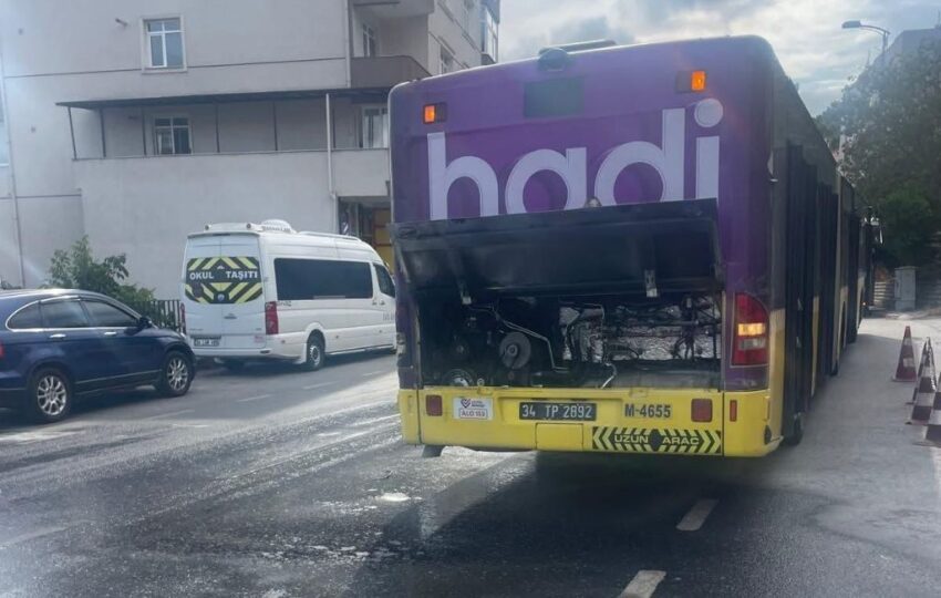 Beykoz Çavuşbaşı’nda seyir halinde olan İETT otobüsü Fidanlık Durağı mevkiinde