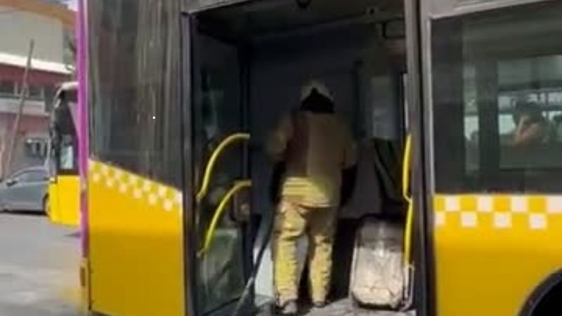 Beykoz Yenimahalle'de seyir halindeki İETT otobüsünde yangın çıktı! Büyük panik