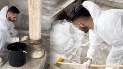 Beykoz’un simgesel yapıları arasında yer alan Tarihi Onçeşmeler bir vatandaş