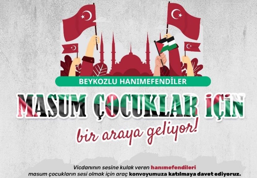 Beykoz’daki sivil toplum kuruluşlarınca organize edilen vicdan konvoyu 8 Ekim