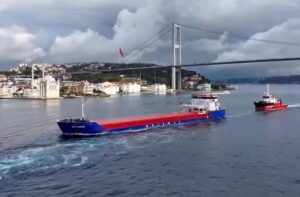 Rusya’dan Bandırma’ya ilerleyen Sea Aries isimli yük gemisinde Beykoz önlerinde