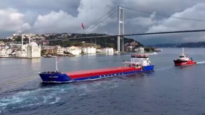 Rusya’dan Bandırma’ya ilerleyen Sea Aries isimli yük gemisinde Beykoz önlerinde