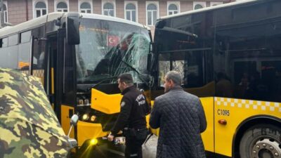 Beykoz Yalıköy Mahallesi'nde seyir halindeki bir İETT otobüsü, karşı yönden