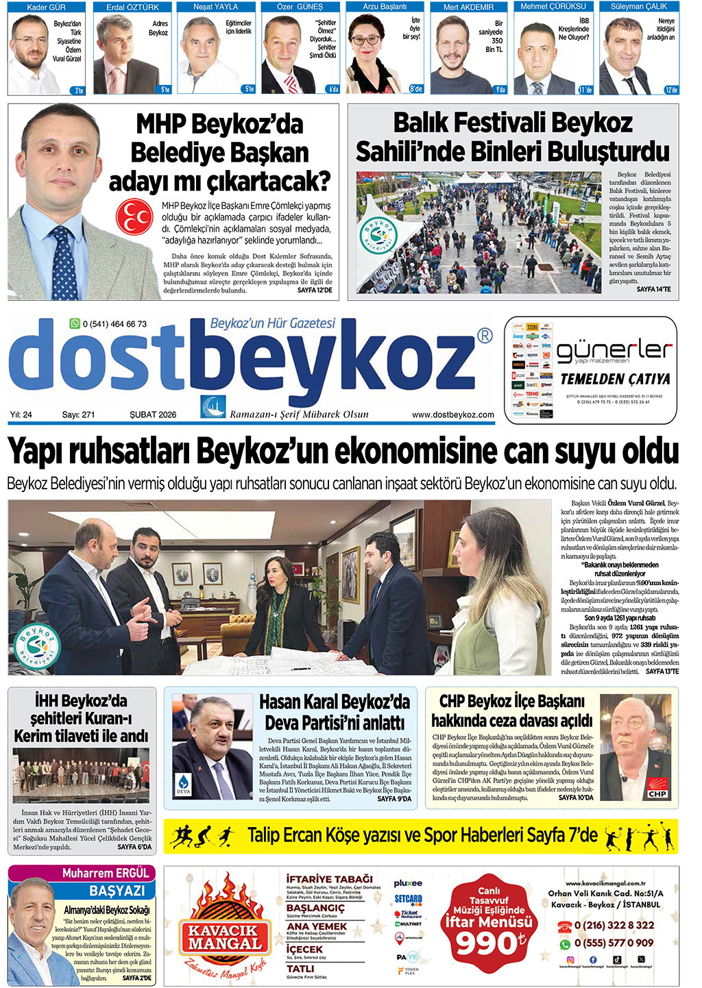 Dost Beykoz Gazetesi 271. Sayı Şubat 2026