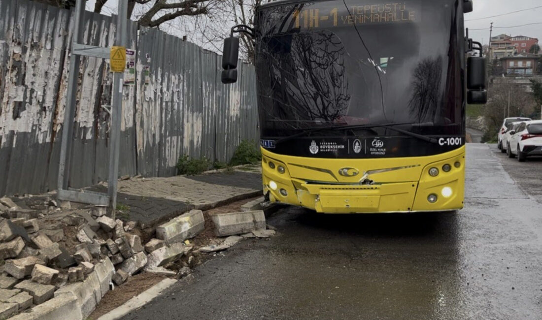 Beykoz’da meydana gelen trafik kazasında, yokuş aşağı ilerleyen İETT otobüsünün