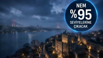 Meteorolojik verilere göre kent genelinde nem oranının %95 seviyelerine kadar